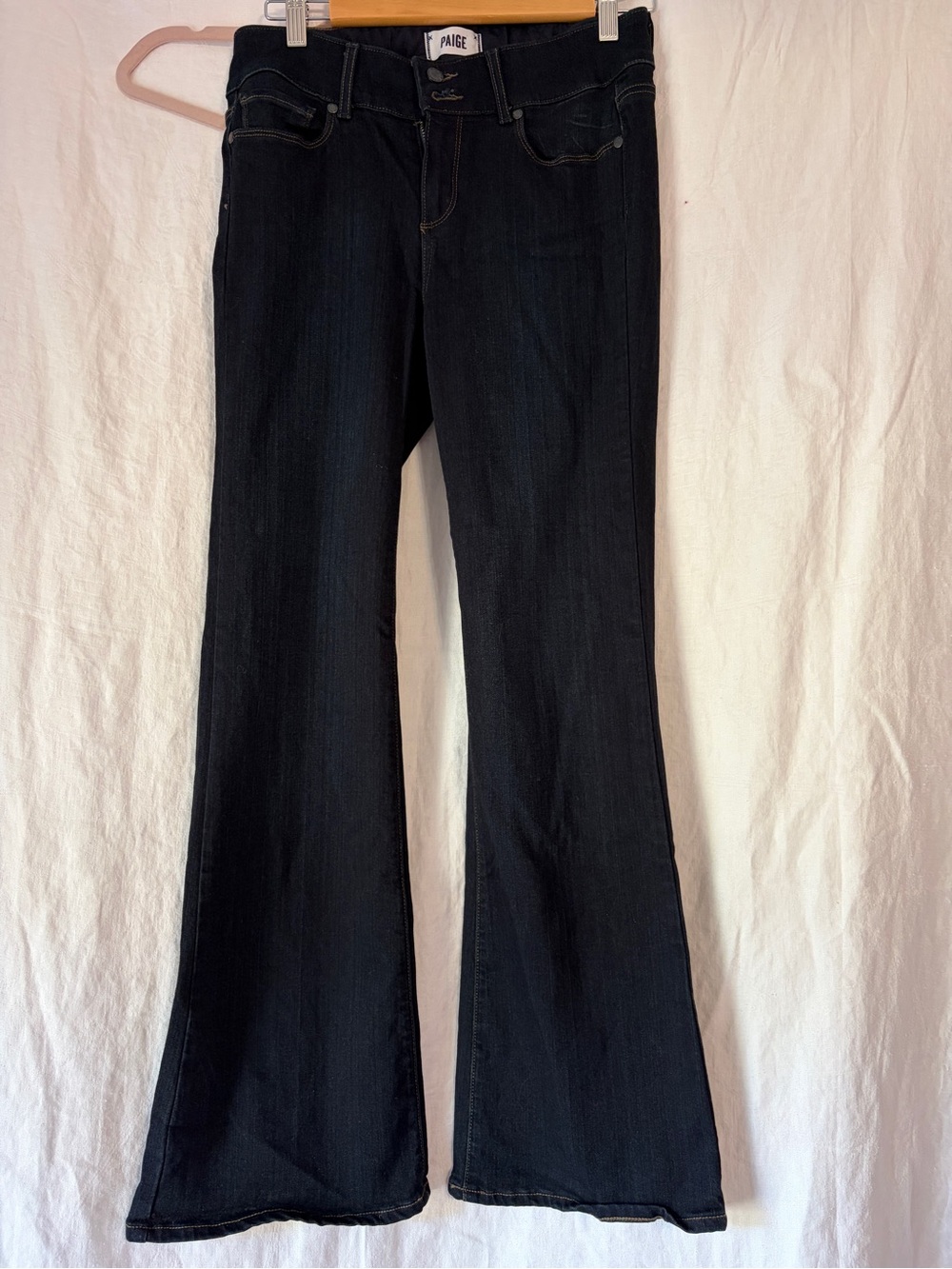 PAIGE Hidden Hills Bootcut Jeans Transcend Stretch Double Button Denim Size 29P
